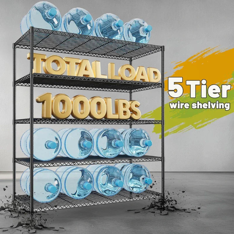 【🔥Factory Direct Clearout Sale🔥】45.5" W Wire Shelving, 5-Tier Adjusatble Storage Shelves, Metal Storage Rack for Pantry Kitchen Commercial