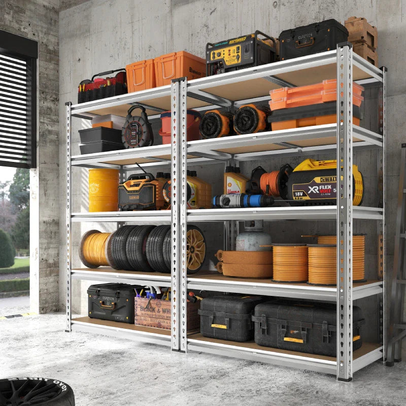 【🔥Factory Direct Clearout Sale🔥】35.5"W Garage Shelving, 5-Tier Adjustable Metal Shelves, Storage Rack for Kitchen Pantry Basement, Galvanized
