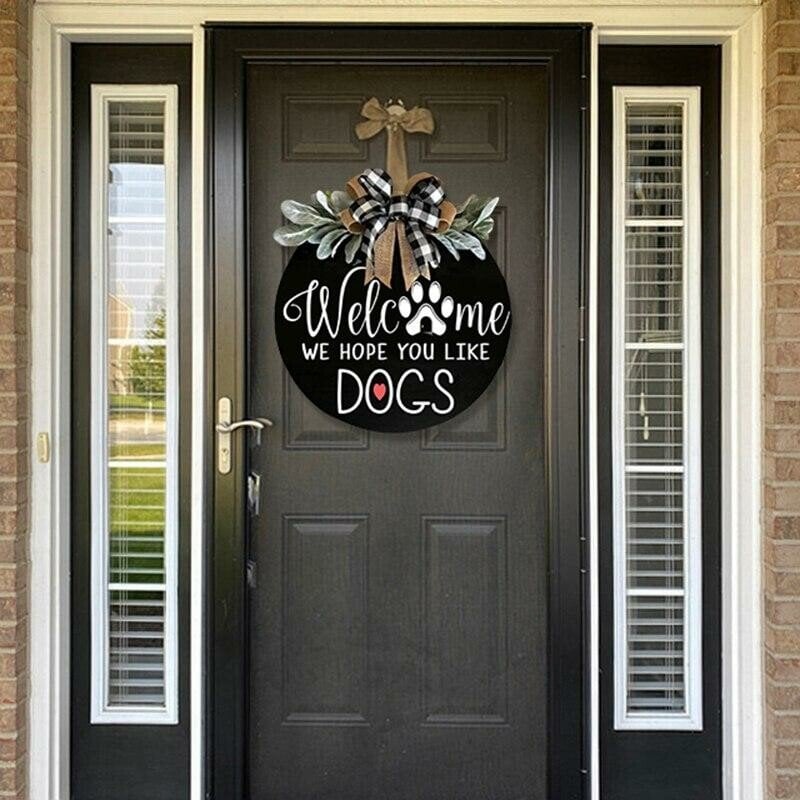 【🔥Hot Sale🔥】We Hope You Like Dogs, Welcome Wreath Sign