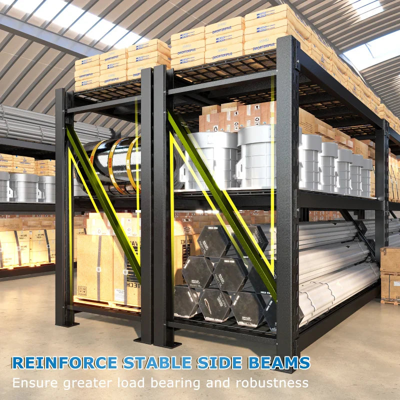 【🔥Factory Direct Clearout Sale🔥】 3-Tier 8250 LBS Heavy Duty Storage Rack 66 in High Adjustable Industrial Steel Shelving Unit for Garage, Warehouse Basement