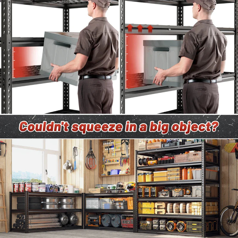 【🔥Factory Direct Clearout Sale🔥】24"in X 78"in Bin Shelves 3600LBS Industrial Shelving Units  6 Tiers Black Shelf Shelves For Garage, Warehouse, Pantry Organization