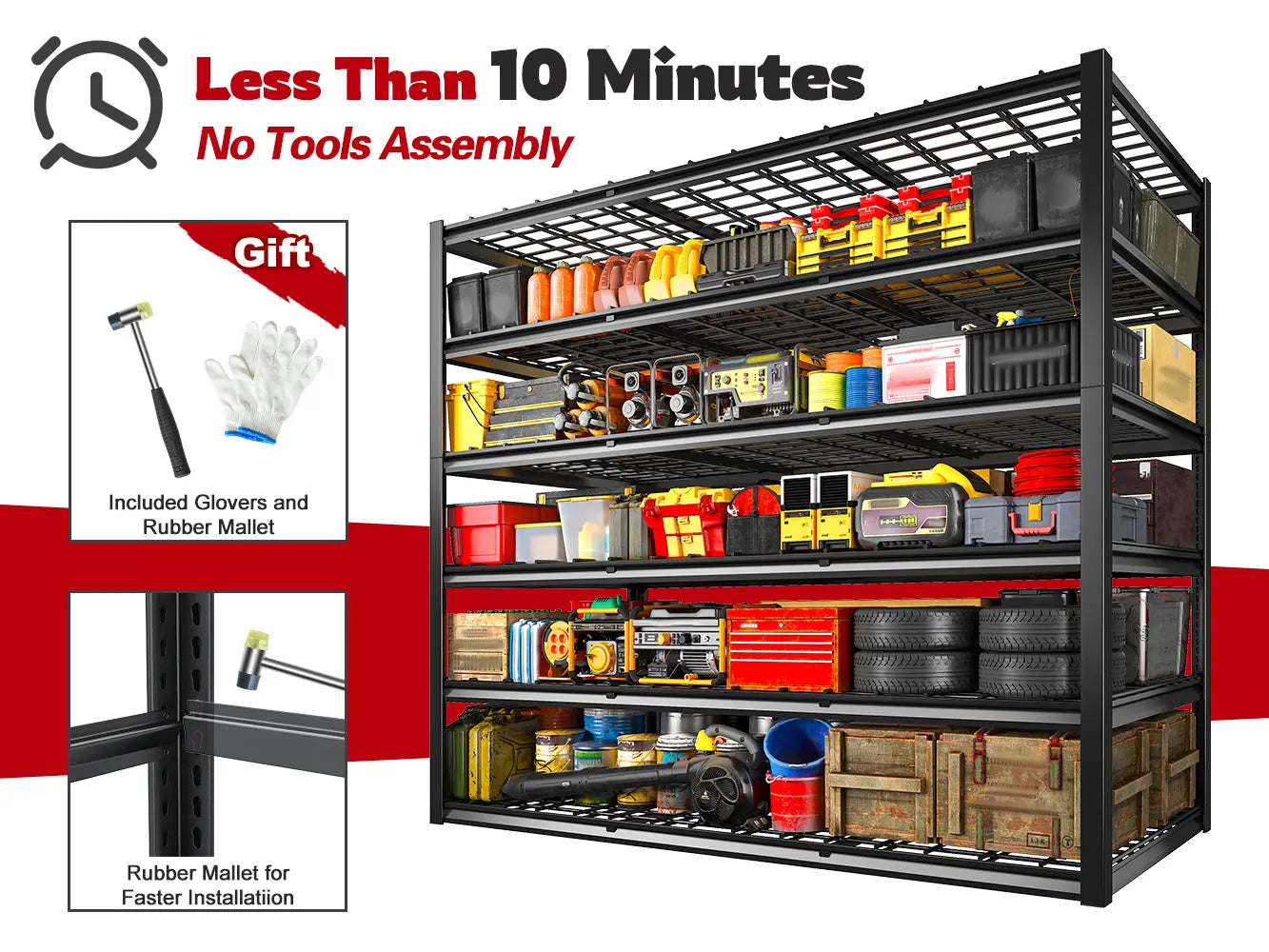 【🔥Factory Direct Clearout Sale🔥】60in x 84in Garage Storage Shelves 6-Tier Industrial Steel Shelving Adjustable Heavy Duty Garage Shelving Tool-Free Shelf For Basement Commercial Warehouse