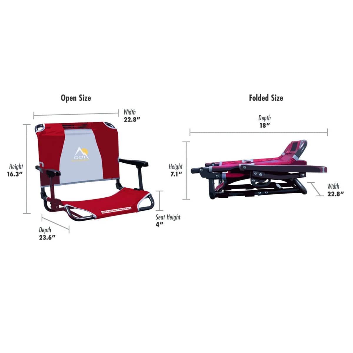 【🔥Big Sale🔥】GCI Outdoor Big Comfort Stadium Chair with Armrests