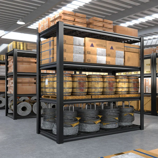 【🔥Factory Direct Clearout Sale🔥】59.9H 4 Tiers Industrial Shelves Adjustable Shelving for Garage Warehouse Basement Loads 2200LBS