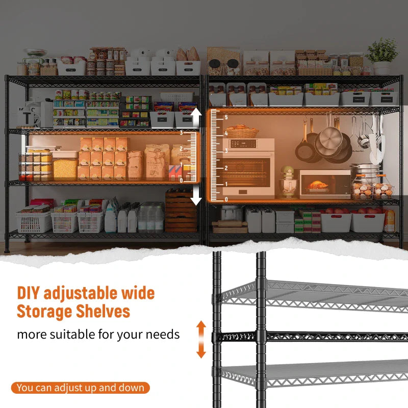 【🔥Factory Direct Clearout Sale🔥】45.3''W Wire Shelving, 4-Tier Adjustable, Storage Rack Metal Wire Shelves for Pantry Kitchen Commercial