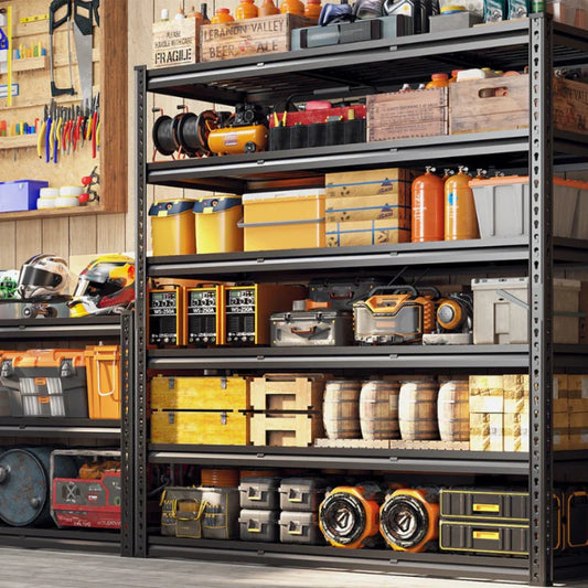 【🔥Factory Direct Clearout Sale🔥】24"in X 78"in Bin Shelves 3600LBS Industrial Shelving Units  6 Tiers Black Shelf Shelves For Garage, Warehouse, Pantry Organization