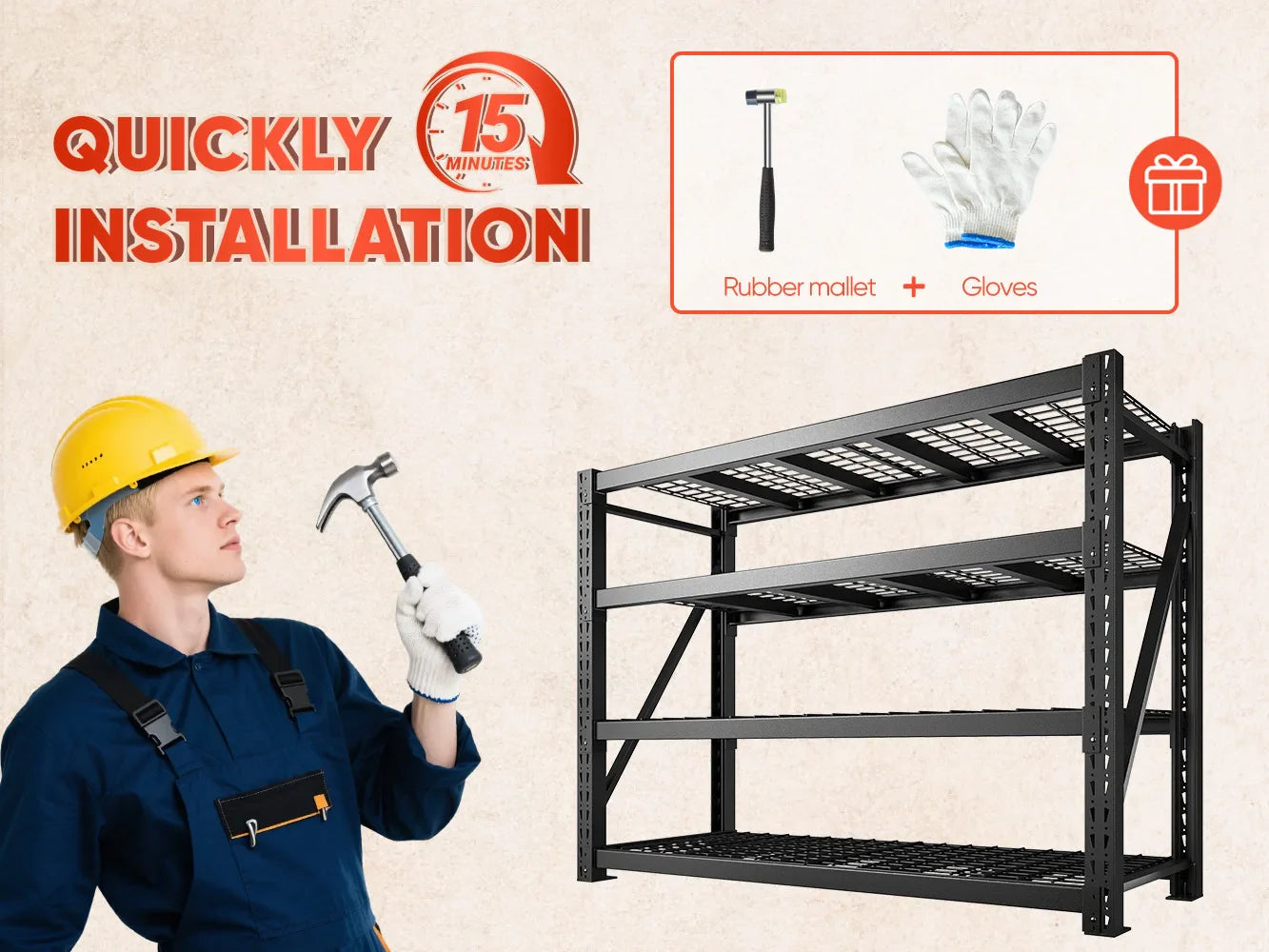 【🔥Factory Direct Clearout Sale🔥】9400LBS Heavy Duty Industrial Shelving 72"H Garage Shelving 4 -Tier Adjustable Storage Shelves for Warehouse, Garage, Basement Shop