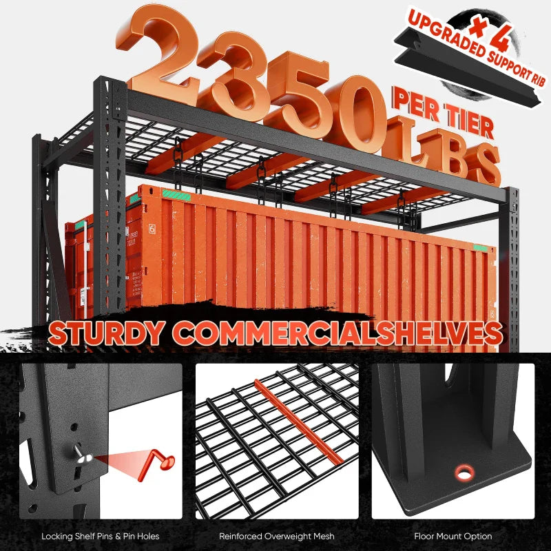 【🔥Factory Direct Clearout Sale🔥】9400LBS Heavy Duty Industrial Shelving 72"H Garage Shelving 4 -Tier Adjustable Storage Shelves for Warehouse, Garage, Basement Shop