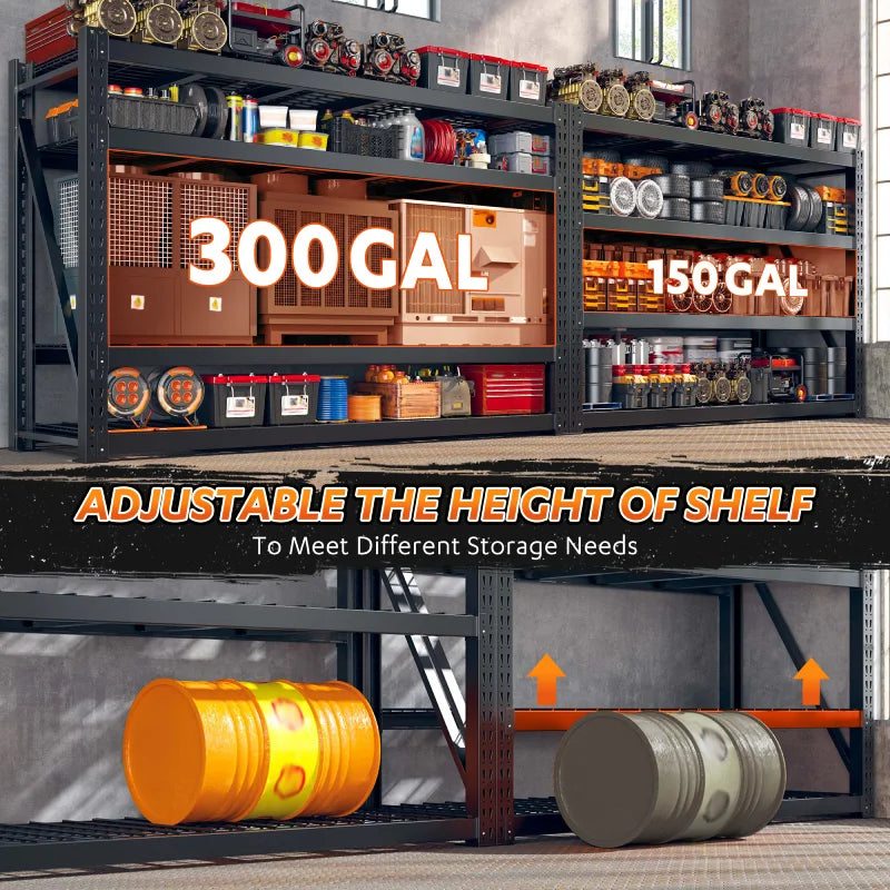 【🔥Factory Direct Clearout Sale🔥】shelves 4-Tier Industrial Storage Rack 77.2"W 8500LBS Shelves with Metal Heavy Duty Garage Shelving Adjustable Shelving for Warehouse, Industrial, basement, Laboratory