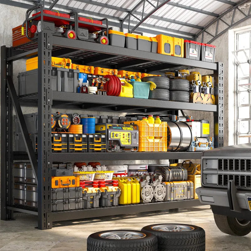 【🔥Factory Direct Clearout Sale🔥】9400LBS Heavy Duty Industrial Shelving 72"H Garage Shelving 4 -Tier Adjustable Storage Shelves for Warehouse, Garage, Basement Shop