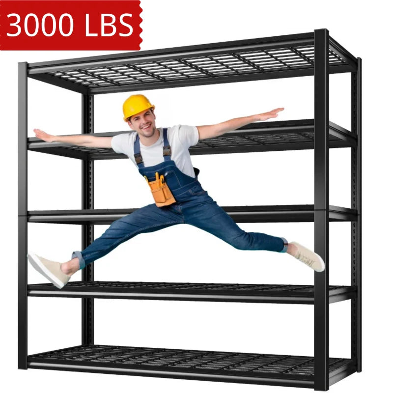 【🔥Factory Direct Clearout Sale🔥】48.4"W 3000 LBS Metal Storage Shelves for Garage Inventory Shelving 5 Tiers  Adjustable Basement Shelving Units for Warehouse