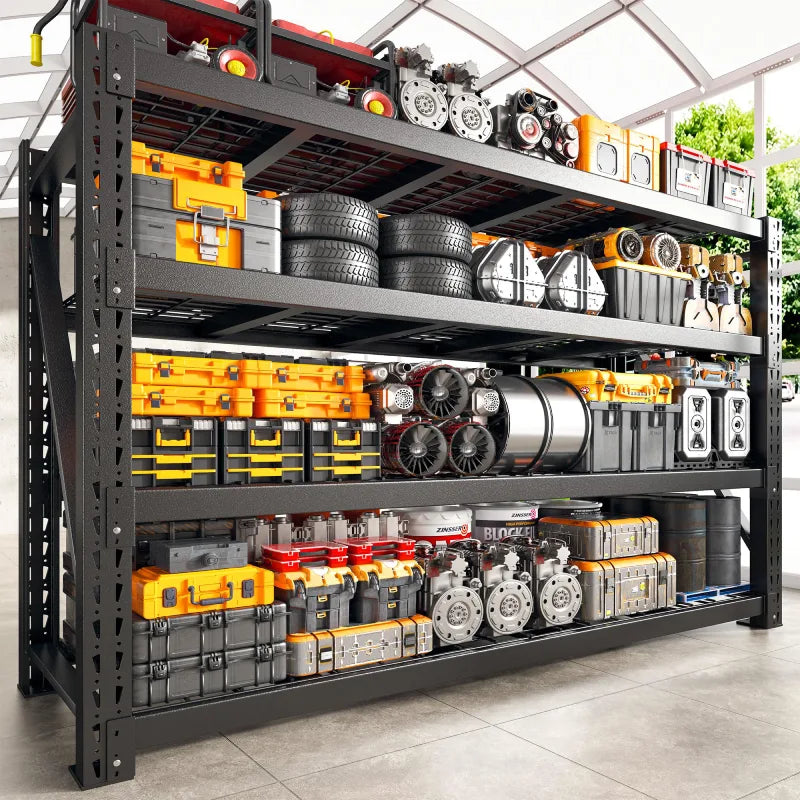 【🔥Factory Direct Clearout Sale🔥】9400LBS Heavy Duty Industrial Shelving 72"H Garage Shelving 4 -Tier Adjustable Storage Shelves for Warehouse, Garage, Basement Shop