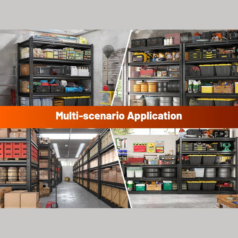 【🔥Factory Direct Clearout Sale🔥】Garage Shelving 48"W x 72"H  5-Tier Storage Shelves 3000 LBS  Heavy Duty Shelving Adjustable for Garage, Basement, Warehouse