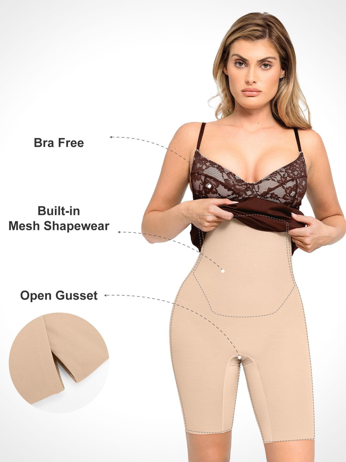 【🔥Hot Sale🔥】Shapewear Sculpting Lace Corset Midi Slip Dress