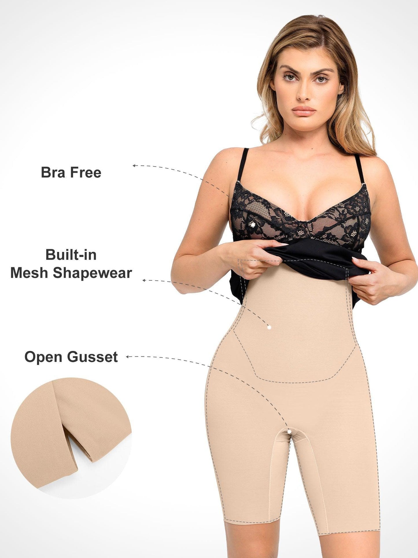 【🔥Hot Sale🔥】Shapewear Sculpting Lace Corset Midi Slip Dress