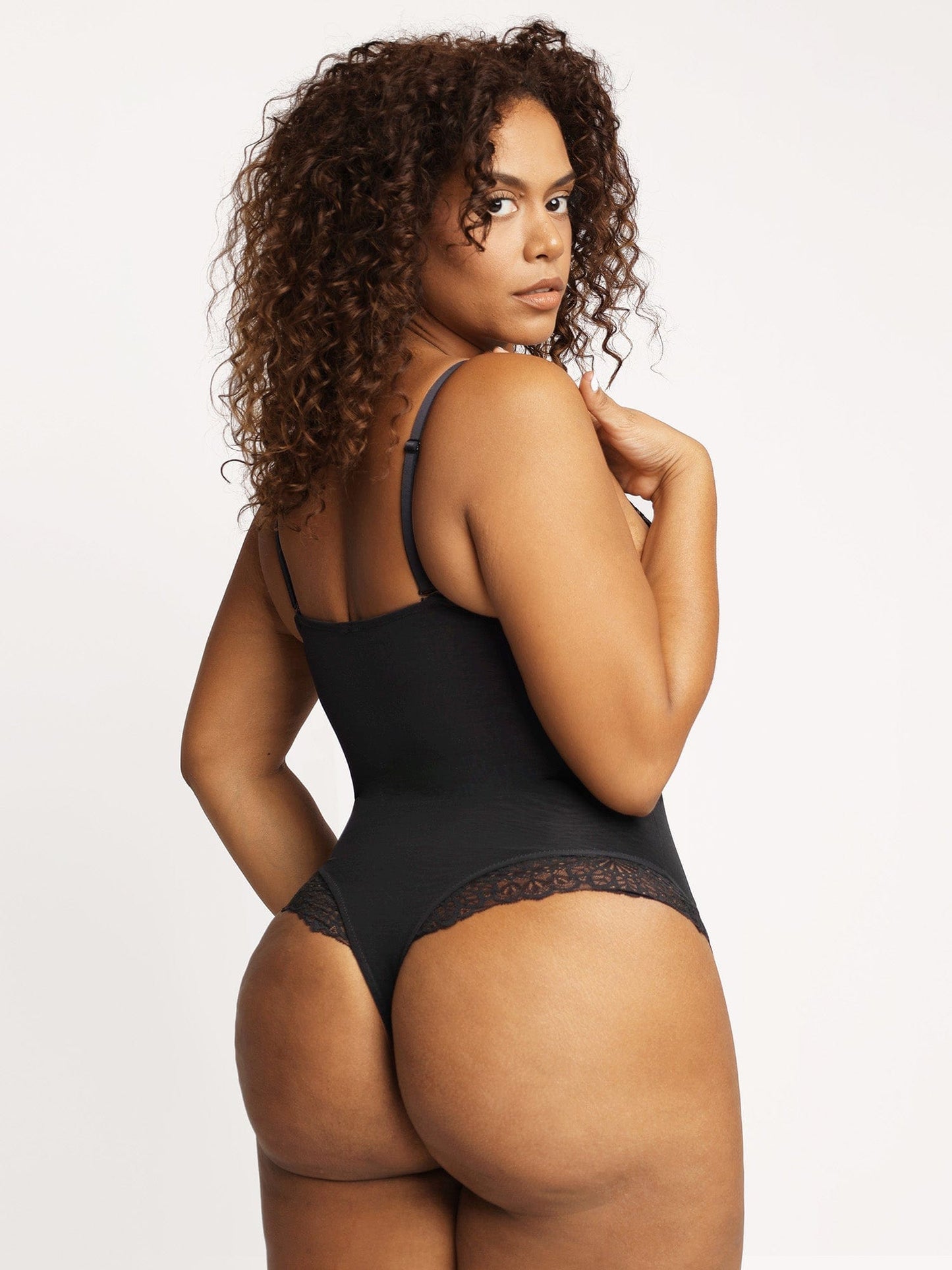 【🔥Hot Sale🔥】Shapewear Lace Deep-V Neck Bodysuits or Faux Leather Skirts