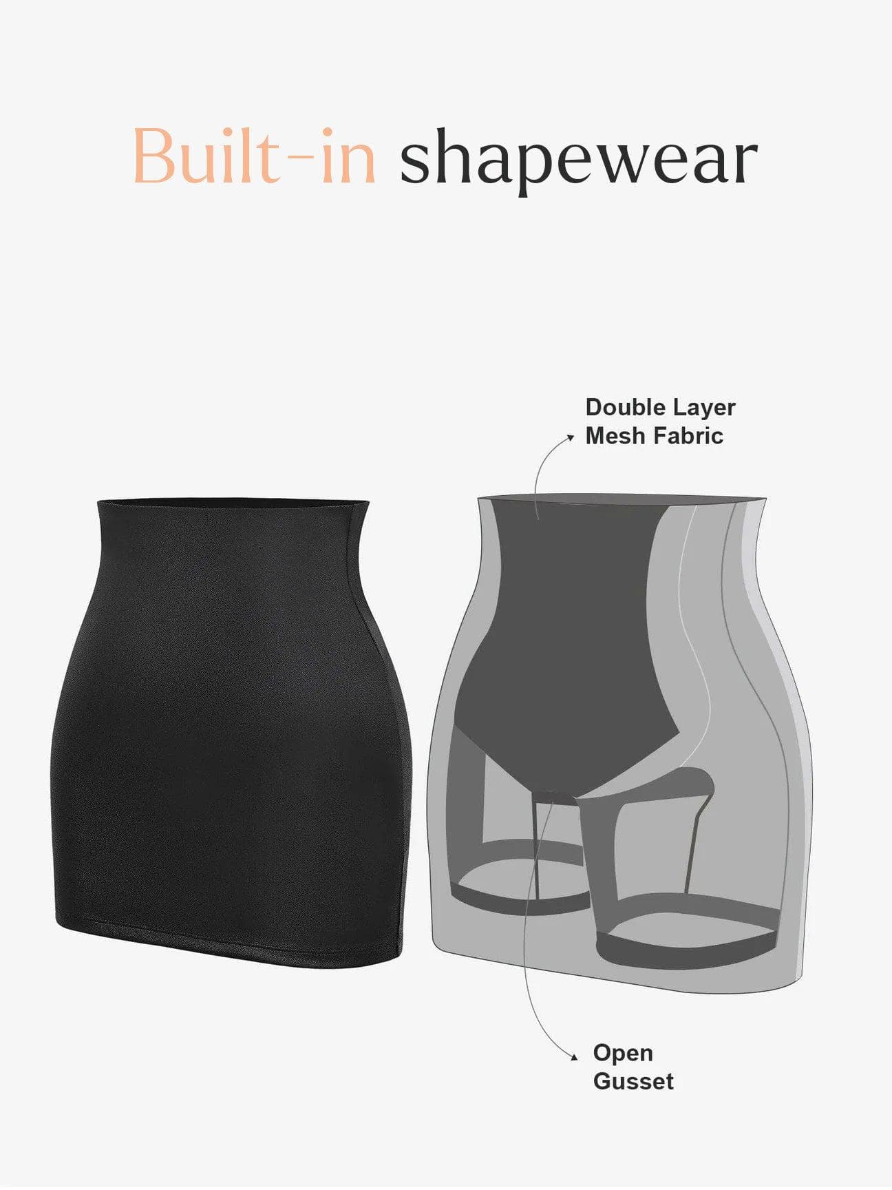 【🔥Hot Sale🔥】Shapewear Lace Deep-V Neck Bodysuits or Faux Leather Skirts