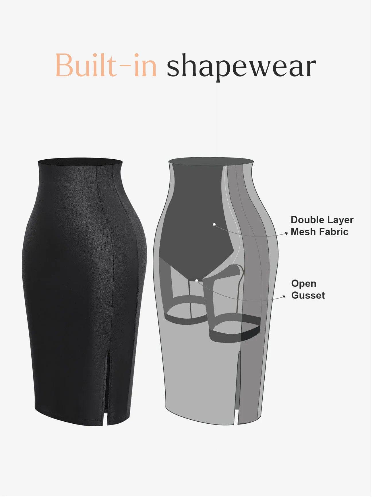 【🔥Hot Sale🔥】Shapewear Lace Deep-V Neck Bodysuits or Faux Leather Skirts