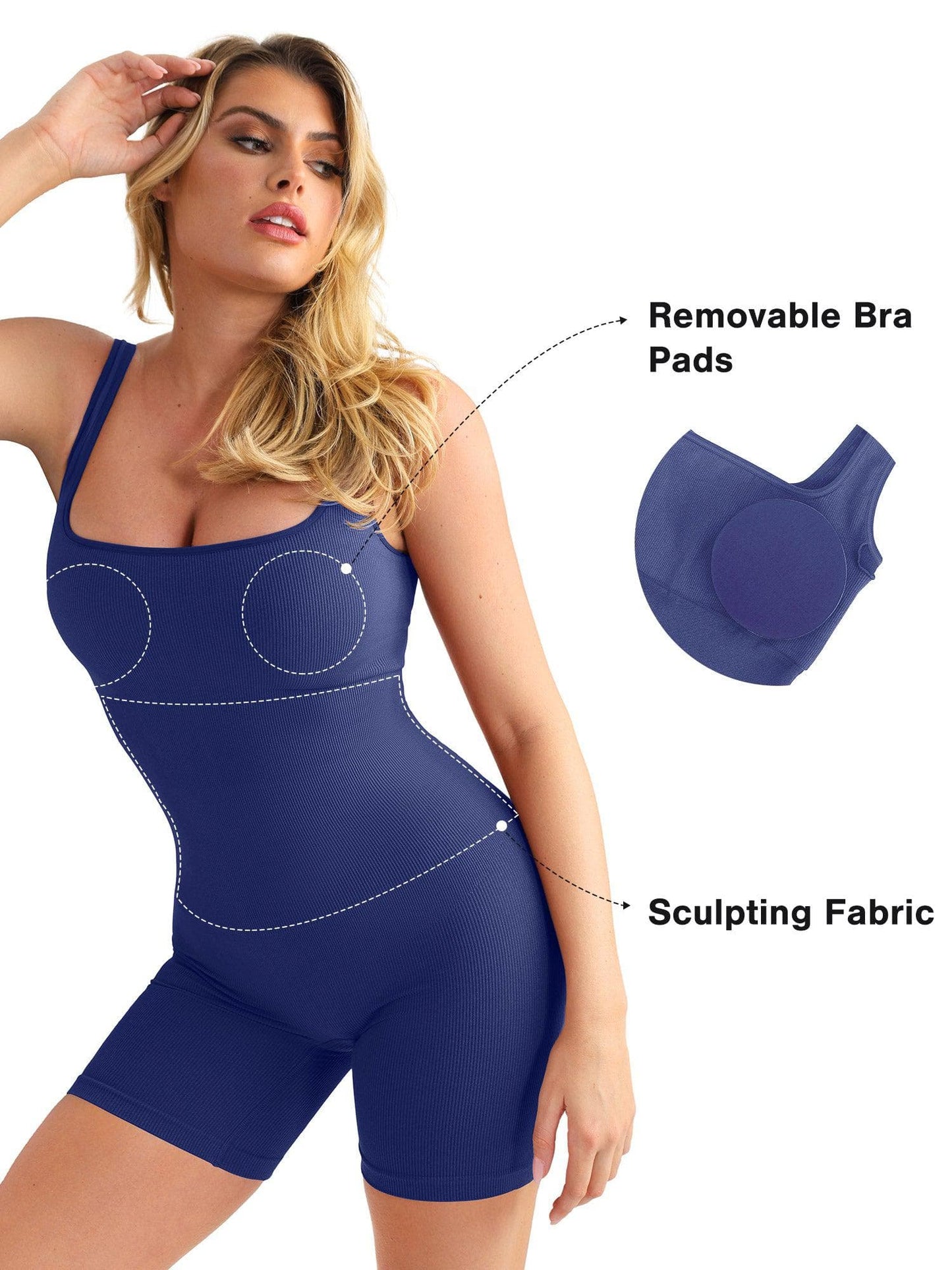 【🔥Hot Sale🔥】Shapewear Seamless Square Neck Workout Jumpsuit or Romper