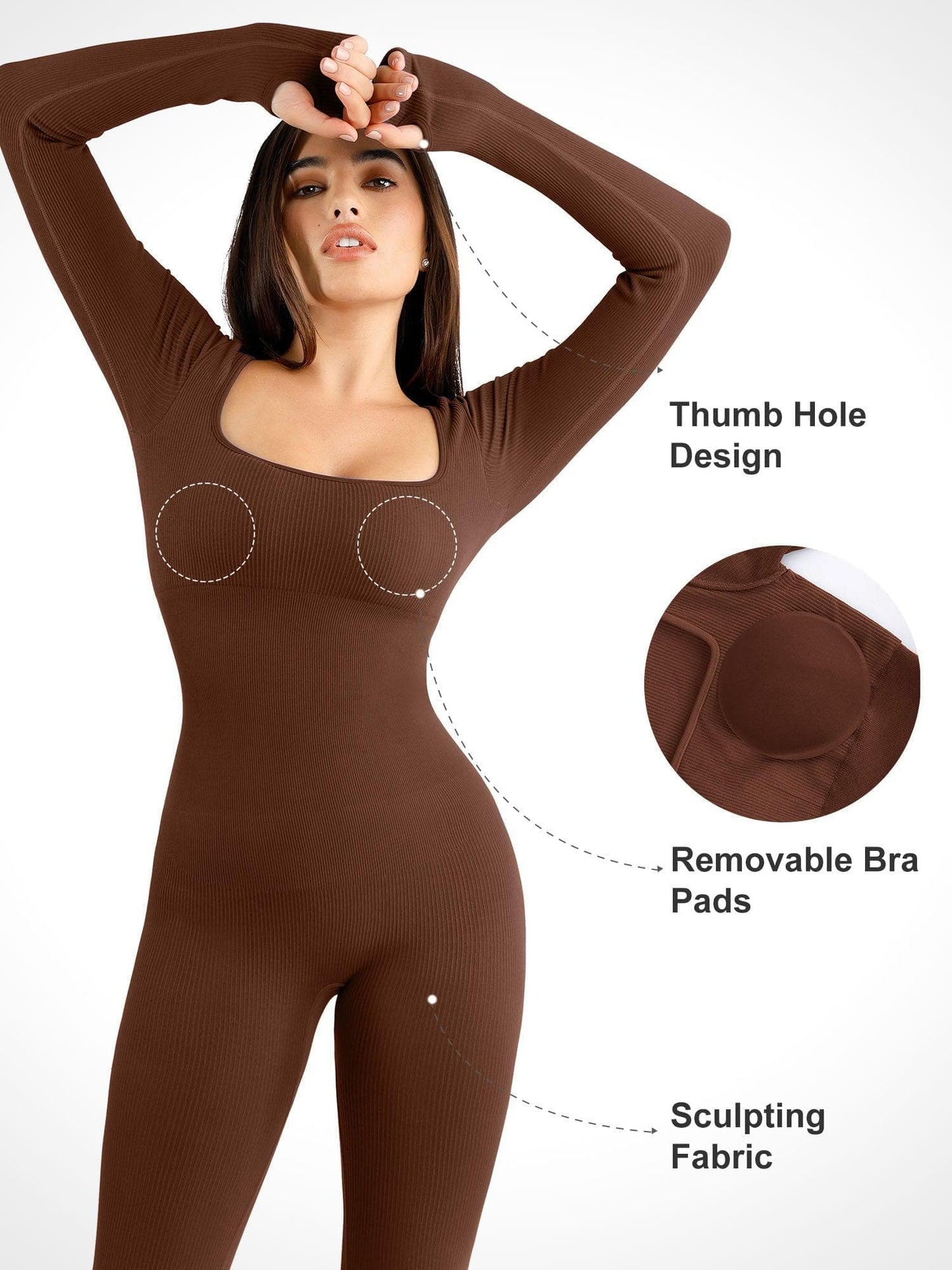 【🔥Hot Sale🔥】Shapewear Seamless Square Neck Workout Jumpsuit or Romper