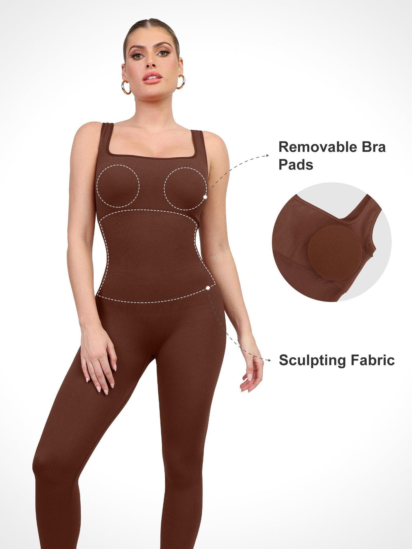 【🔥Hot Sale🔥】Shapewear Seamless Square Neck Workout Jumpsuit or Romper