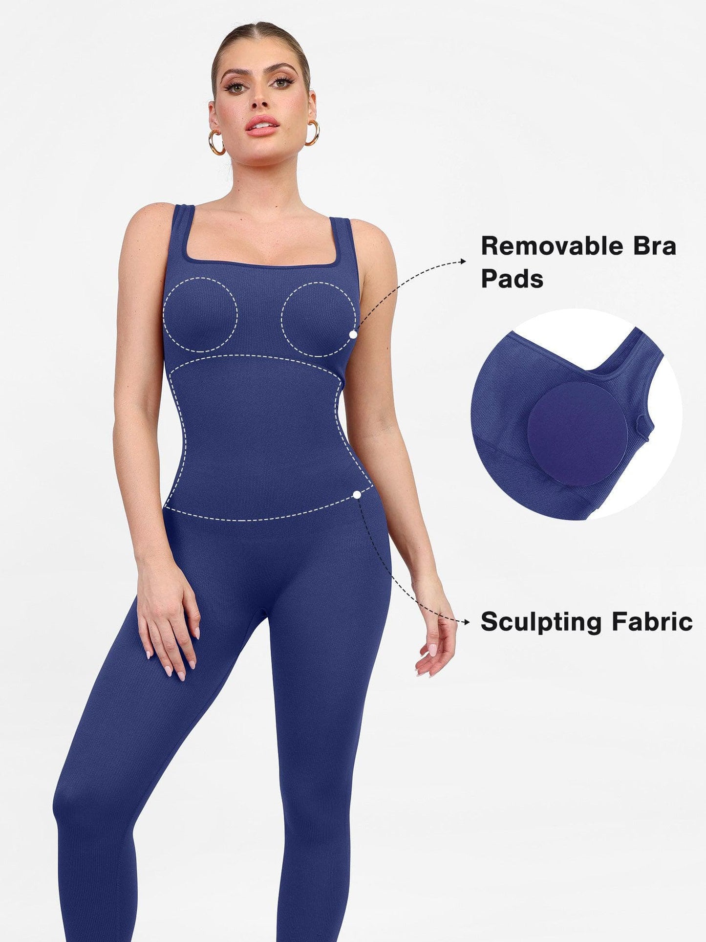 【🔥Hot Sale🔥】Shapewear Seamless Square Neck Workout Jumpsuit or Romper