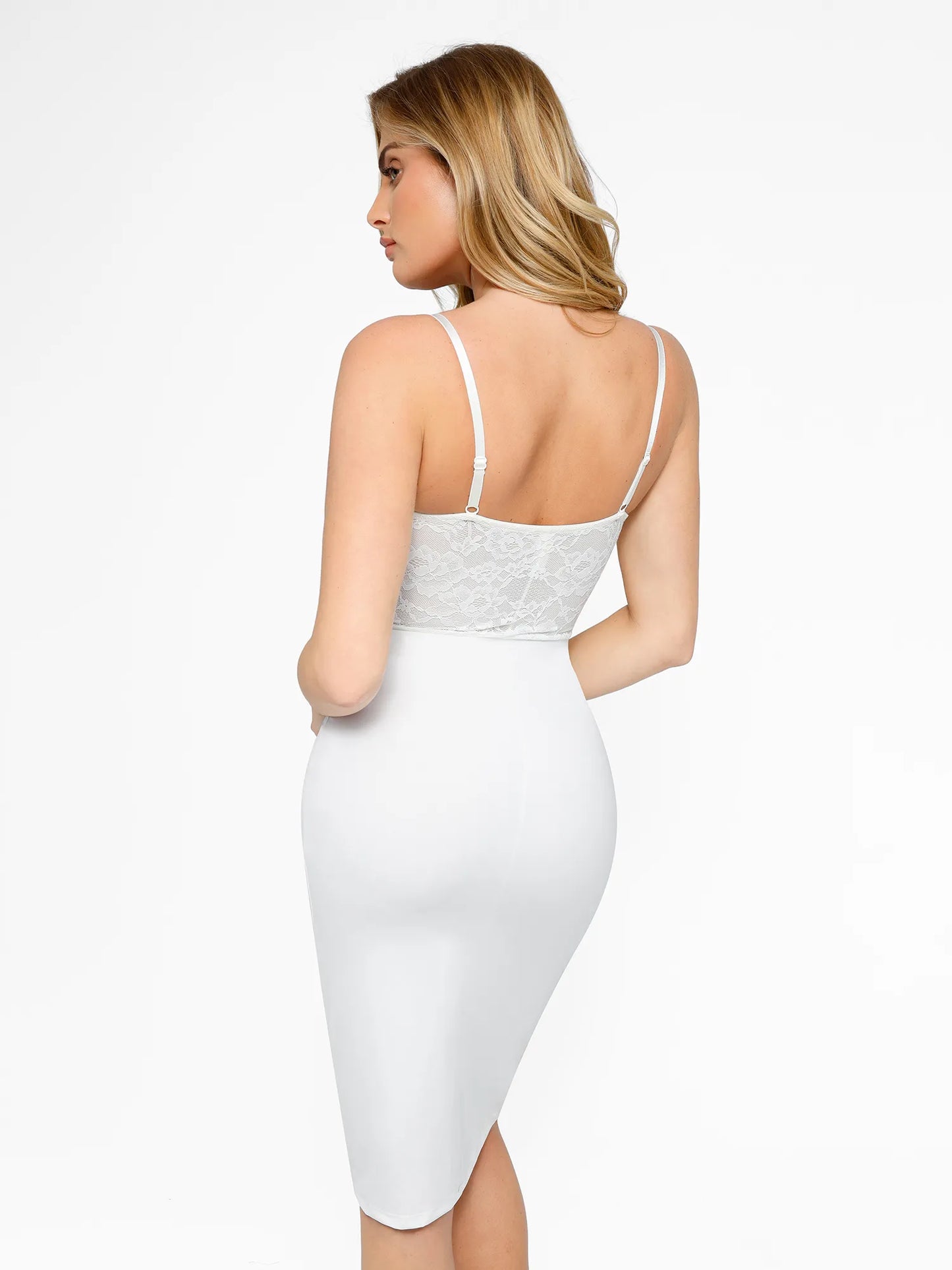 【🔥Hot Sale🔥】Shapewear Sculpting Lace Corset Midi Slip Dress