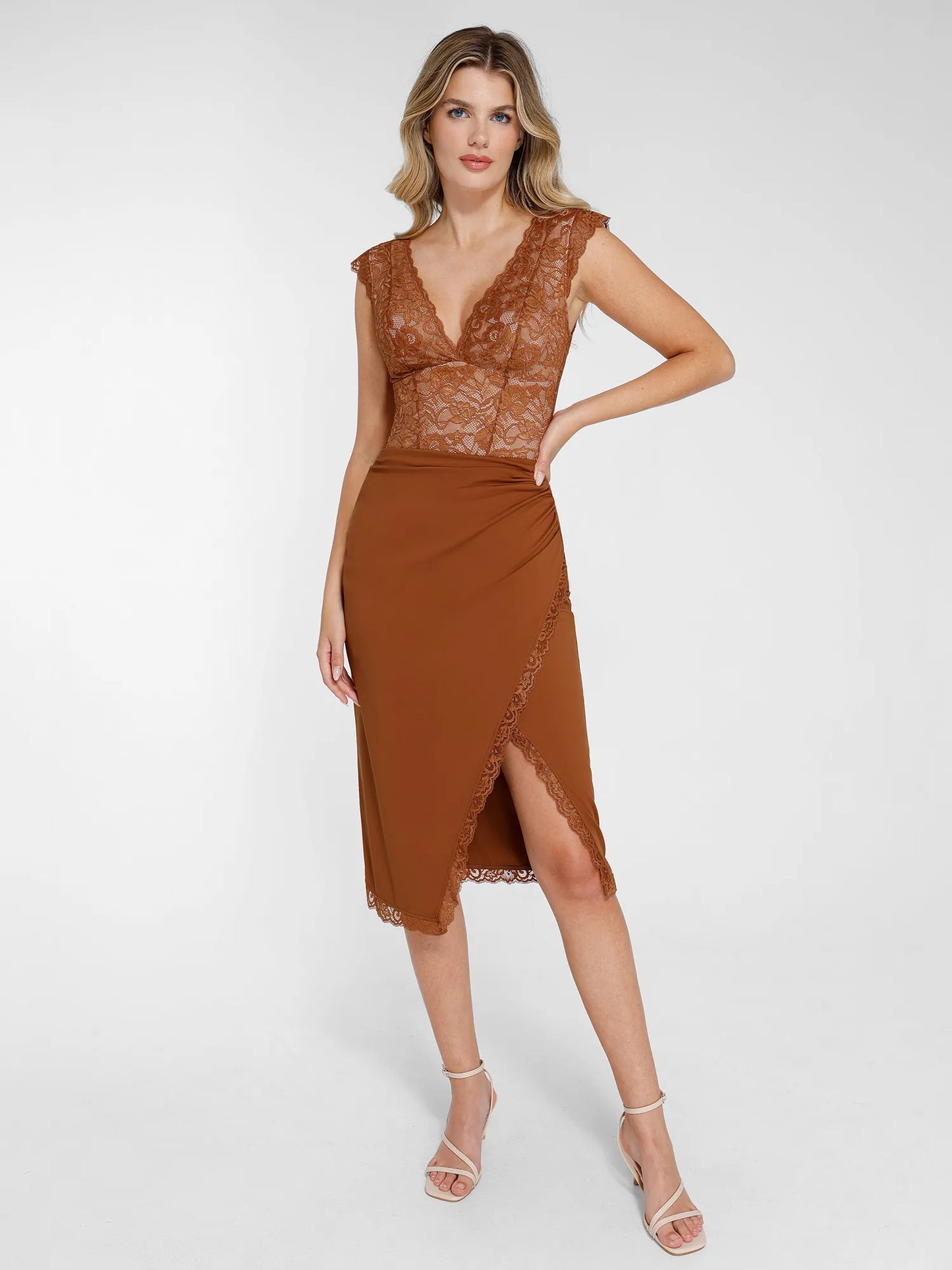 【🔥Hot Sale🔥】Shapewear Sculpting Lace Bodysuit or Midi Skirt or Shrug