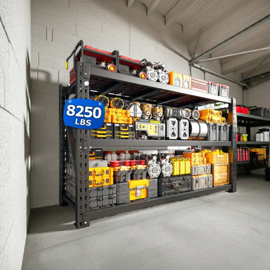 【🔥Factory Direct Clearout Sale🔥】 3-Tier 8250 LBS Heavy Duty Storage Rack 66 in High Adjustable Industrial Steel Shelving Unit for Garage, Warehouse Basement