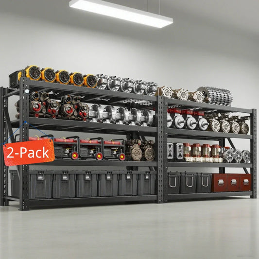 【🔥Factory Direct Clearout Sale🔥】60"W 11000LBS Ultra Heavy-Duty Garage Shelving 72" H Industrial Shelving Adjustable 4-Tier Metal Garage Shelving Unit for Warehouse, Commercial, Shop, Basement