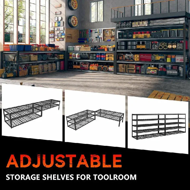 【🔥Factory Direct Clearout Sale🔥】60" W Industrial Storage Rack Adjustable Heavy Duty Garage Shelving Rust-Resistant Garage Storage Shelves for Garage, Warehouse, Basement