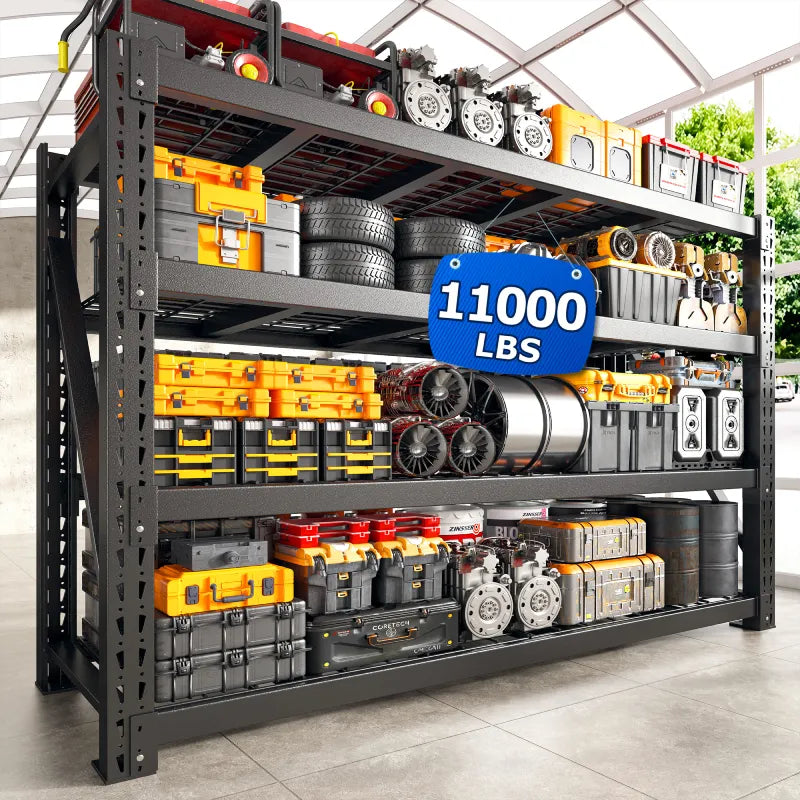 【🔥Factory Direct Clearout Sale🔥】Steel Heavy Duty Shelving Adjustable Industrial Storage Racks Shop Shelves for Garage Organization Basement, Warehouse, Industrial