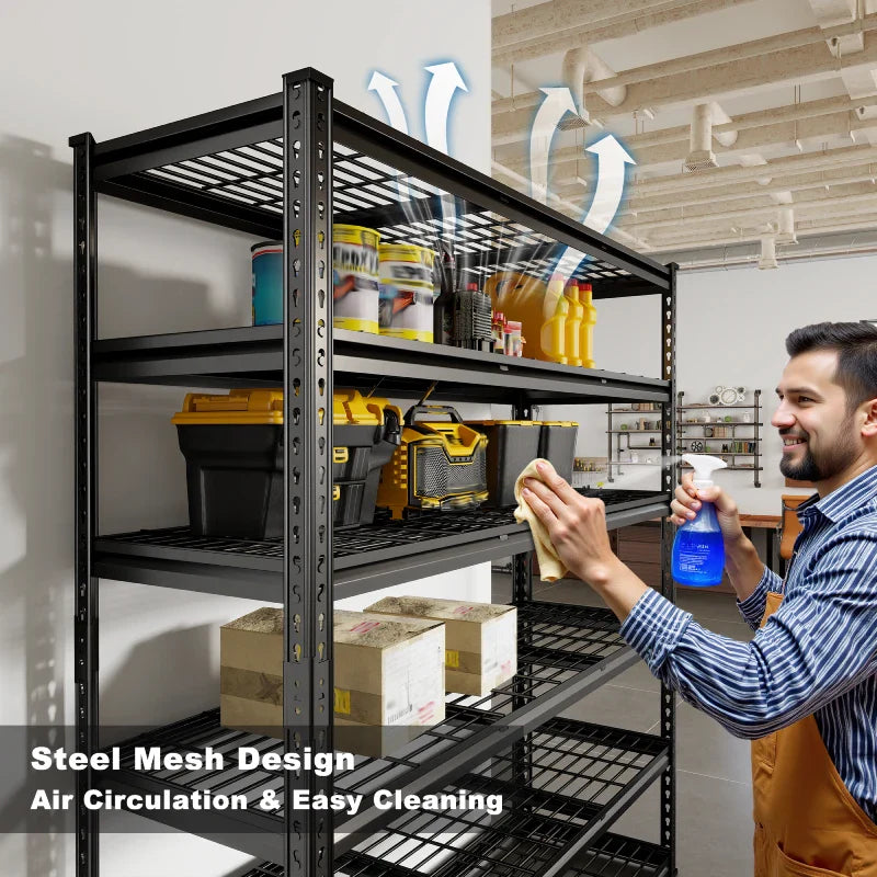 【🔥Factory Direct Clearout Sale🔥】Garage Shelving 48"W x 72"H  5-Tier Storage Shelves 3000 LBS  Heavy Duty Shelving Adjustable for Garage, Basement, Warehouse