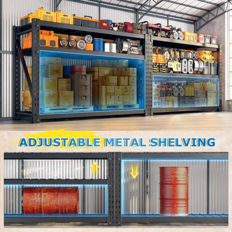 【🔥Factory Direct Clearout Sale🔥】 3-Tier 8250 LBS Heavy Duty Storage Rack 66 in High Adjustable Industrial Steel Shelving Unit for Garage, Warehouse Basement