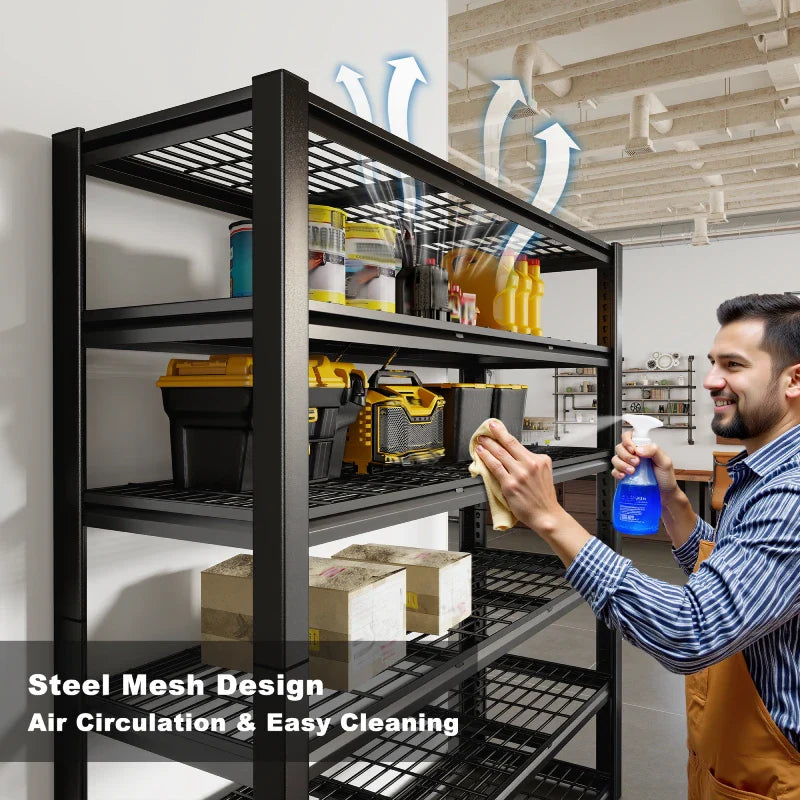 【🔥Factory Direct Clearout Sale🔥】48.4"W 3000 LBS Metal Storage Shelves for Garage Inventory Shelving 5 Tiers  Adjustable Basement Shelving Units for Warehouse
