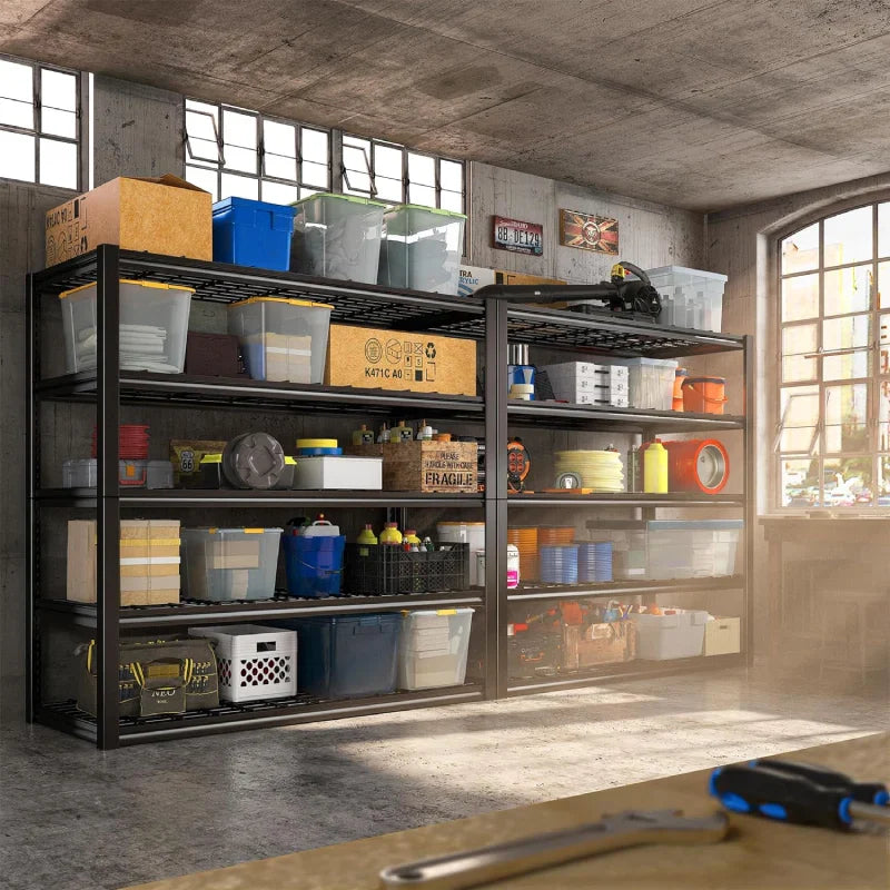 【🔥Factory Direct Clearout Sale🔥】5 Tier 48"W x 72.2"H Storage Shelves for Basement 2500LBS Metal Shelving Unit  for Garage, Warehouse, Industrial, basement